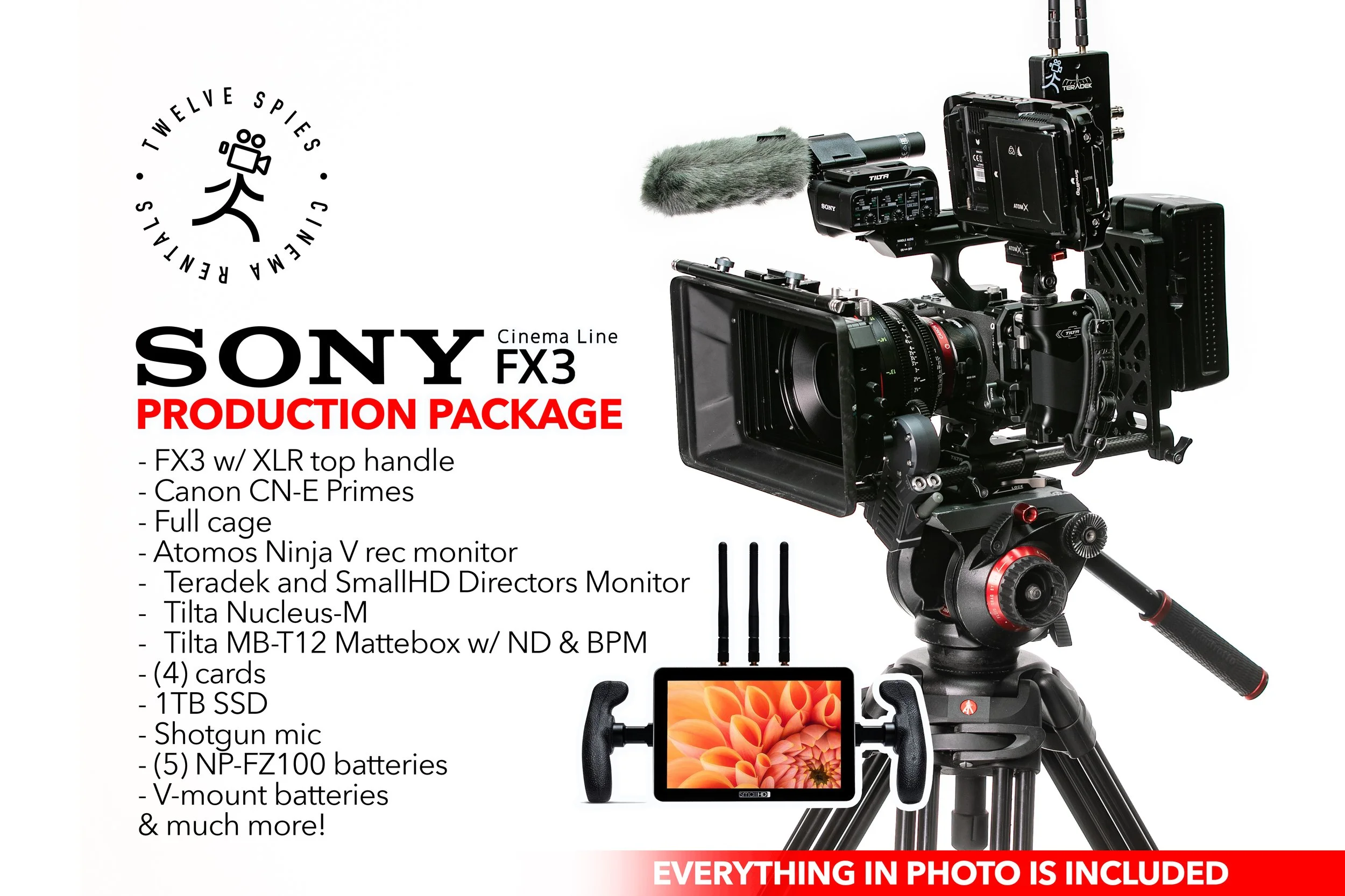 Sony FX3 Complete Production Package | FX3, CN-E, SmallHD, Nucleus